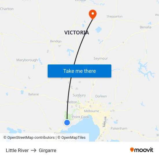 Little River to Girgarre map