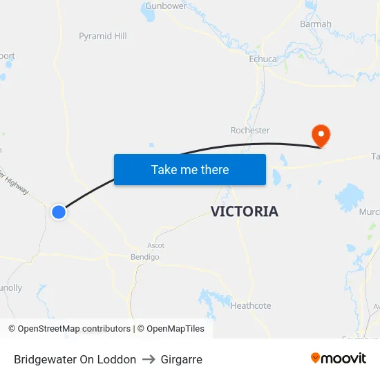 Bridgewater On Loddon to Girgarre map