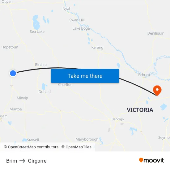 Brim to Girgarre map