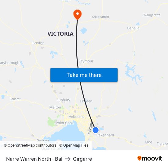 Narre Warren North - Bal to Girgarre map