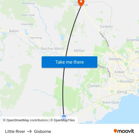 Little River to Gisborne map