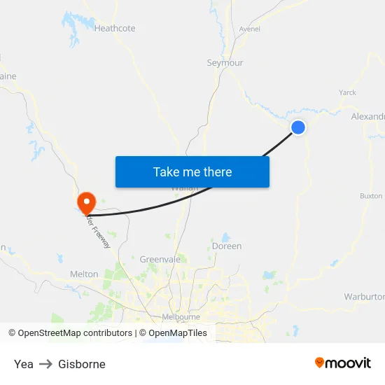Yea to Gisborne map