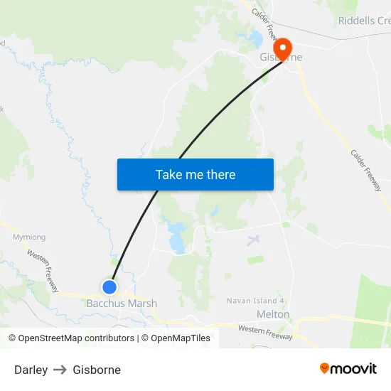 Darley to Gisborne map
