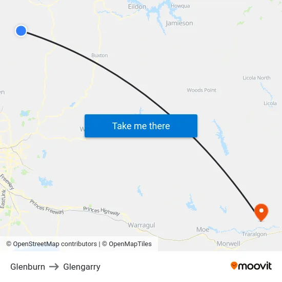 Glenburn to Glengarry map