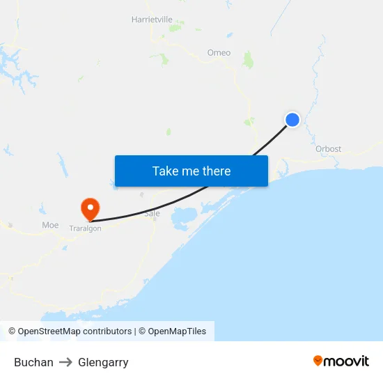 Buchan to Glengarry map