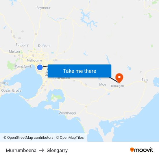 Murrumbeena to Glengarry map