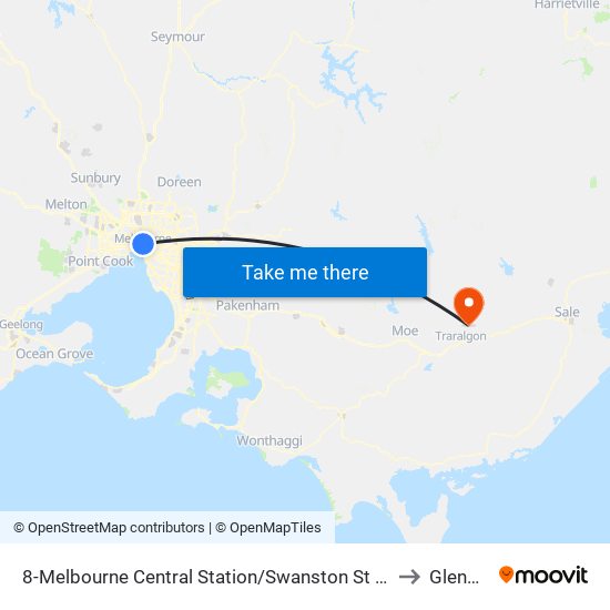 8-Melbourne Central Station/Swanston St (Melbourne City) to Glengarry map