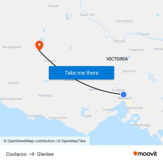 Coolaroo to Glenlee map