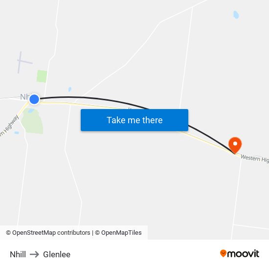 Nhill to Glenlee map