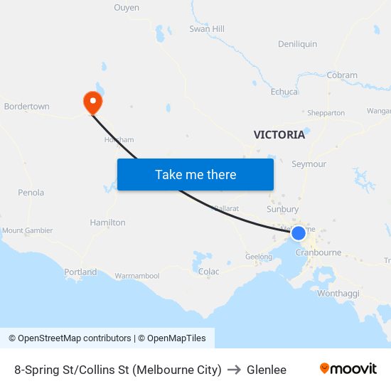 8-Spring St/Collins St (Melbourne City) to Glenlee map