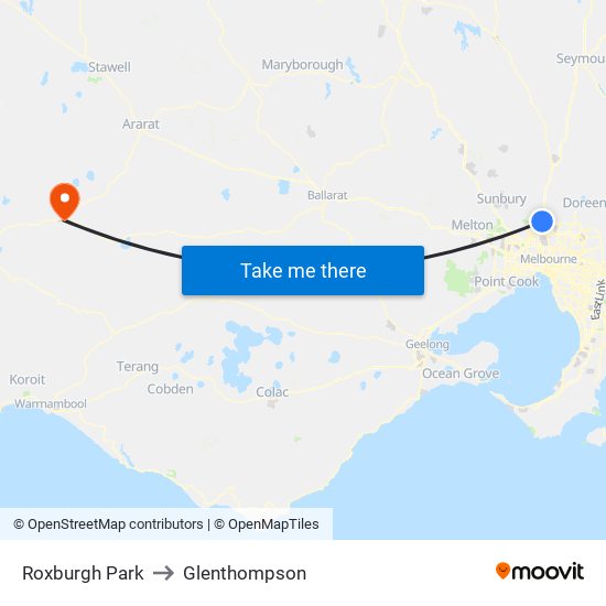 Roxburgh Park to Glenthompson map