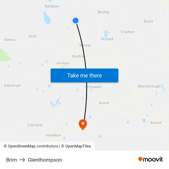 Brim to Glenthompson map
