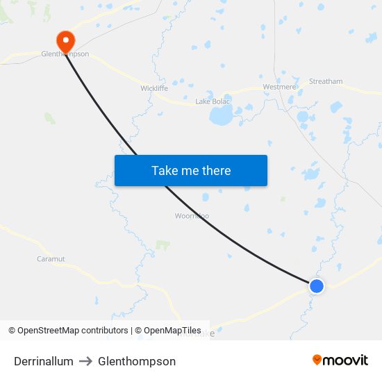 Derrinallum to Glenthompson map
