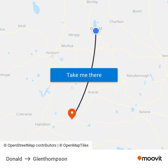 Donald to Glenthompson map