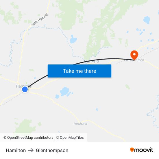 Hamilton to Glenthompson map