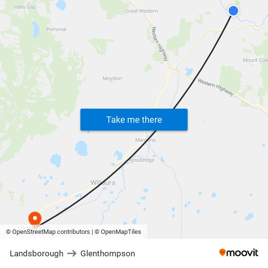 Landsborough to Glenthompson map