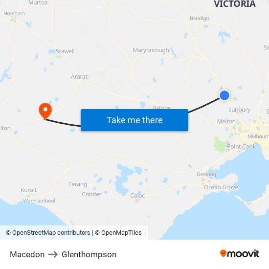 Macedon to Glenthompson map