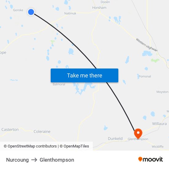 Nurcoung to Glenthompson map