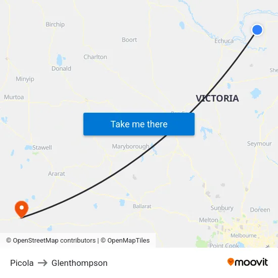 Picola to Glenthompson map