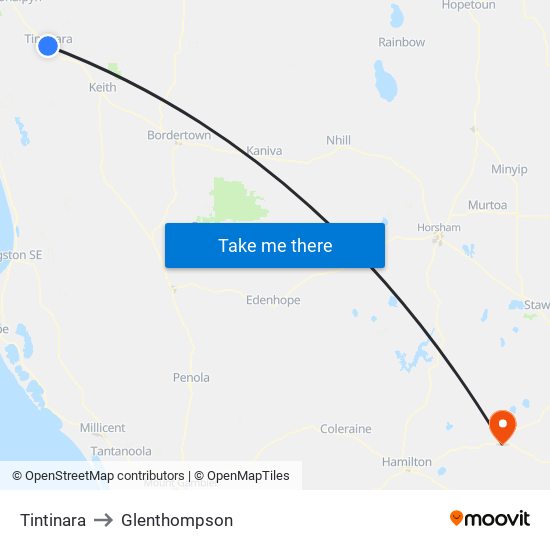 Tintinara to Glenthompson map