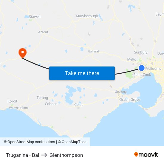 Truganina - Bal to Glenthompson map