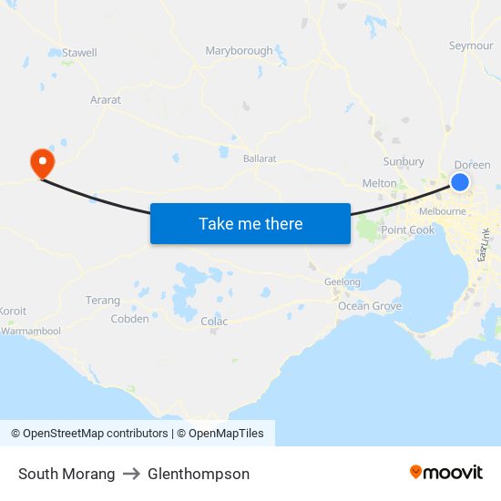 South Morang to Glenthompson map