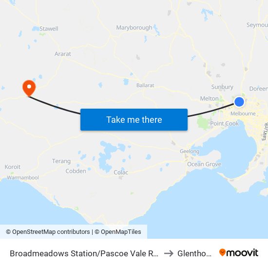 Broadmeadows Station/Pascoe Vale Rd (Broadmeadows) to Glenthompson map