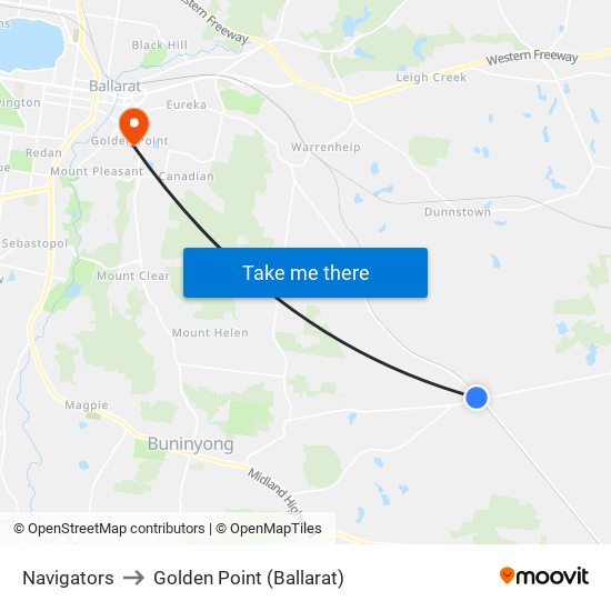 Navigators to Golden Point (Ballarat) map