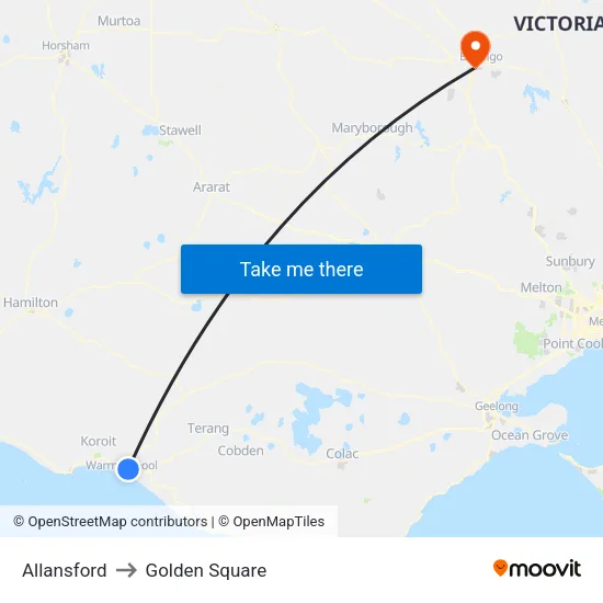 Allansford to Golden Square map