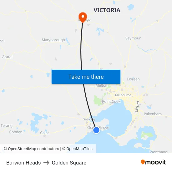 Barwon Heads to Golden Square map