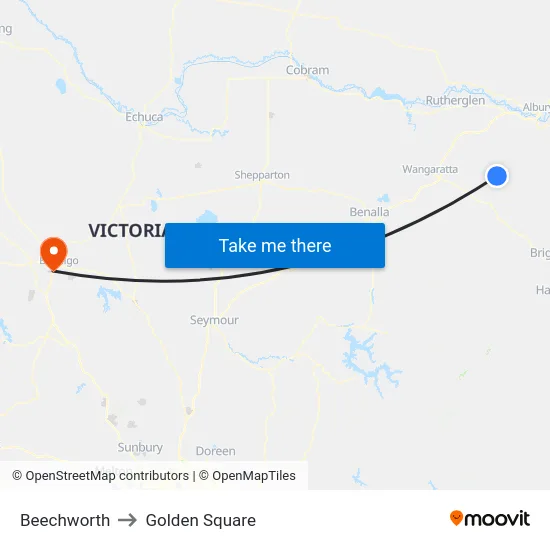 Beechworth to Golden Square map