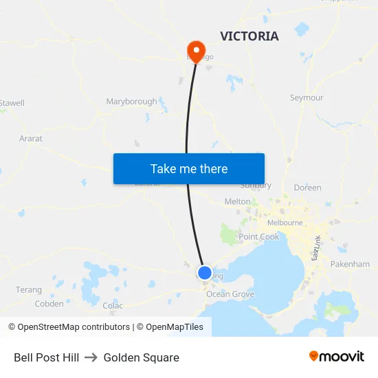 Bell Post Hill to Golden Square map