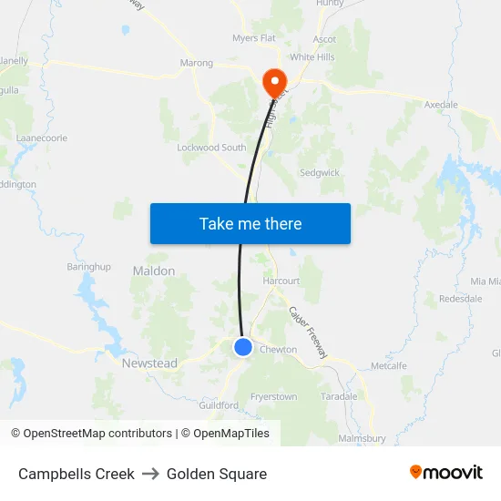 Campbells Creek to Golden Square map