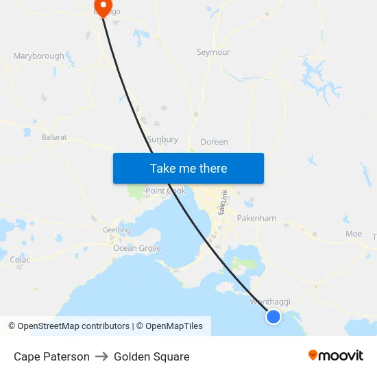 Cape Paterson to Golden Square map