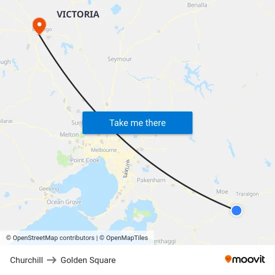 Churchill to Golden Square map