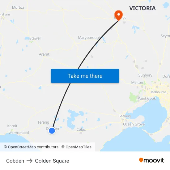 Cobden to Golden Square map