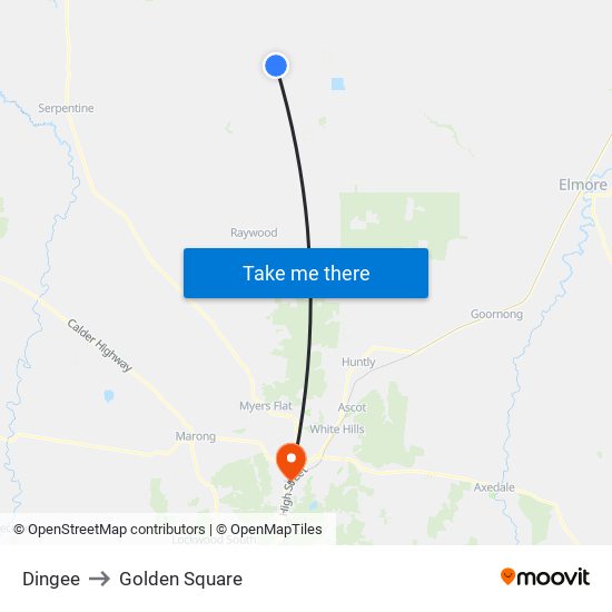 Dingee to Golden Square map