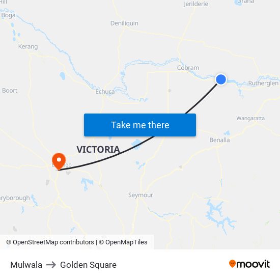 Mulwala to Golden Square map