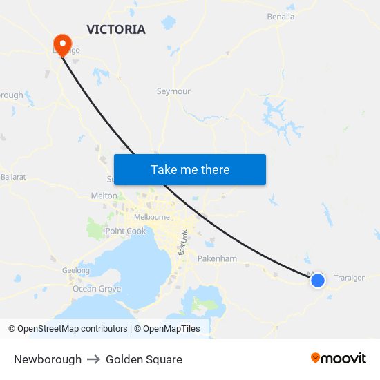 Newborough to Golden Square map