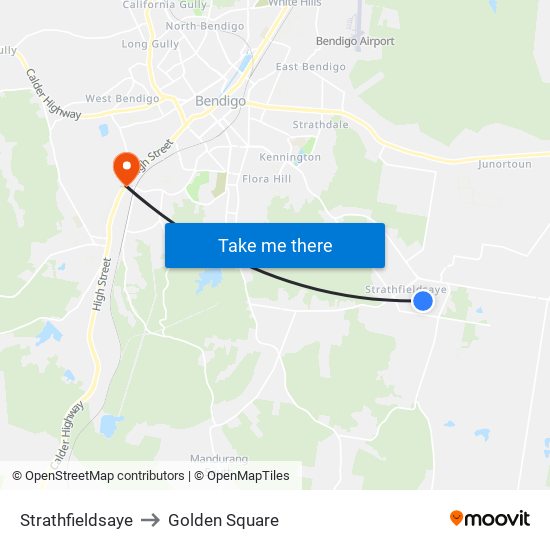 Strathfieldsaye to Golden Square map