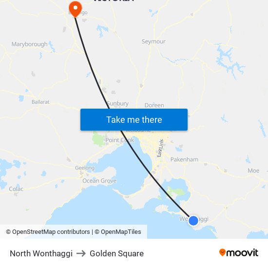 North Wonthaggi to Golden Square map