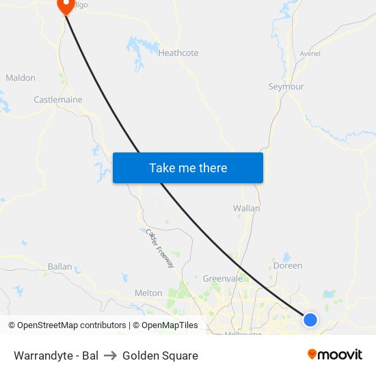 Warrandyte - Bal to Golden Square map