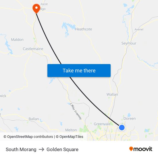 South Morang to Golden Square map