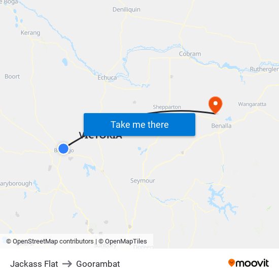 Jackass Flat to Goorambat map