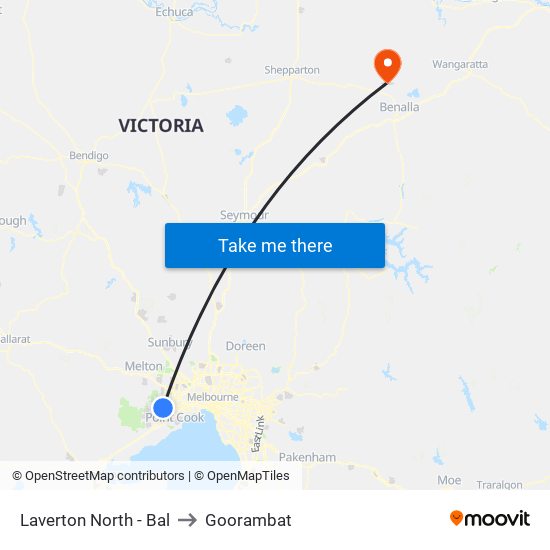 Laverton North - Bal to Goorambat map