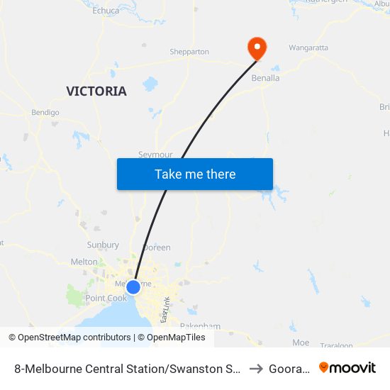 8-Melbourne Central Station/Swanston St (Melbourne City) to Goorambat map