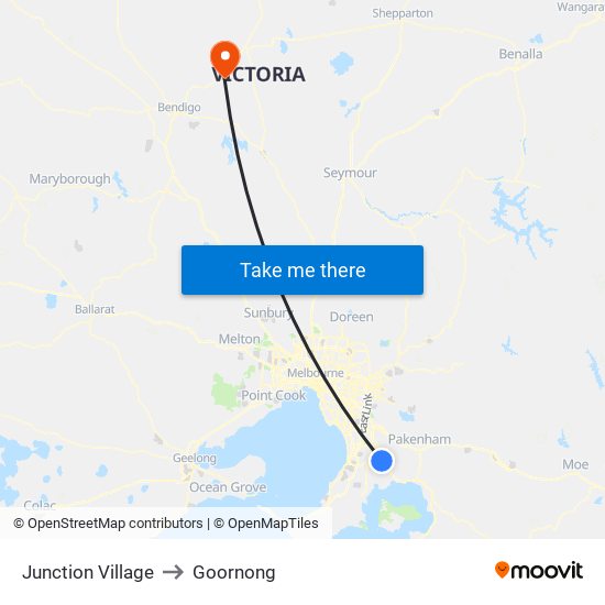 Junction Village to Goornong map