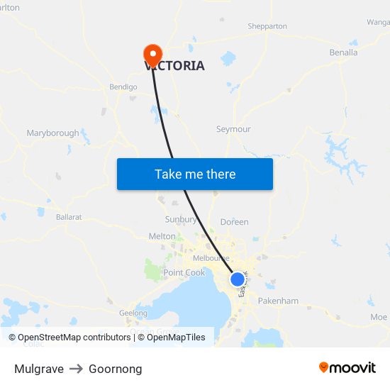 Mulgrave to Goornong map