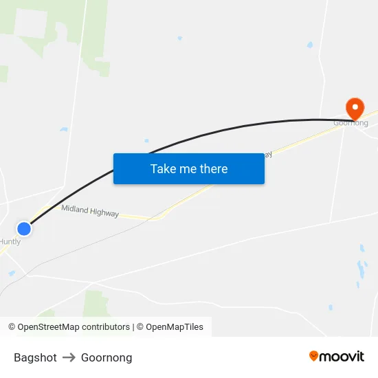 Bagshot to Goornong map