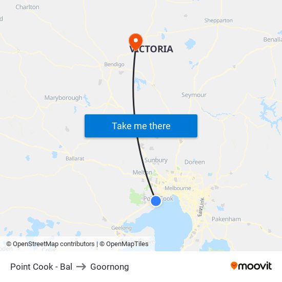 Point Cook - Bal to Goornong map